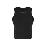 Medallion Ribbed Crop Racer Tank