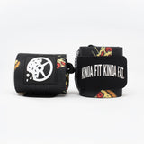 Plateroni Pizza Wrist Wraps - 30" Weightlifting Wrist Support - Black