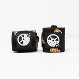 Plateroni Pizza Wrist Wraps - 30" Weightlifting Wrist Support - Black