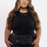 Medallion Ribbed Crop Racer Tank