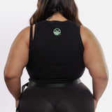Medallion Ribbed Crop Racer Tank
