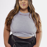 Medallion Ribbed Crop Racer Tank