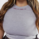 Medallion Ribbed Crop Racer Tank