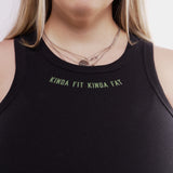 Medallion Ribbed Crop Racer Tank