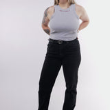 Medallion Ribbed Crop Racer Tank