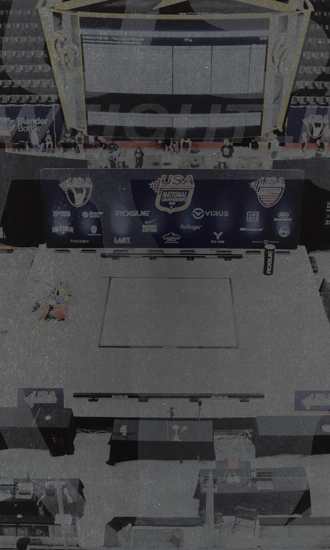 Kinda Fit Kinda Fat – Official Body Diversity Sponsor of USA Weightlifting, USA National Championships competition floor