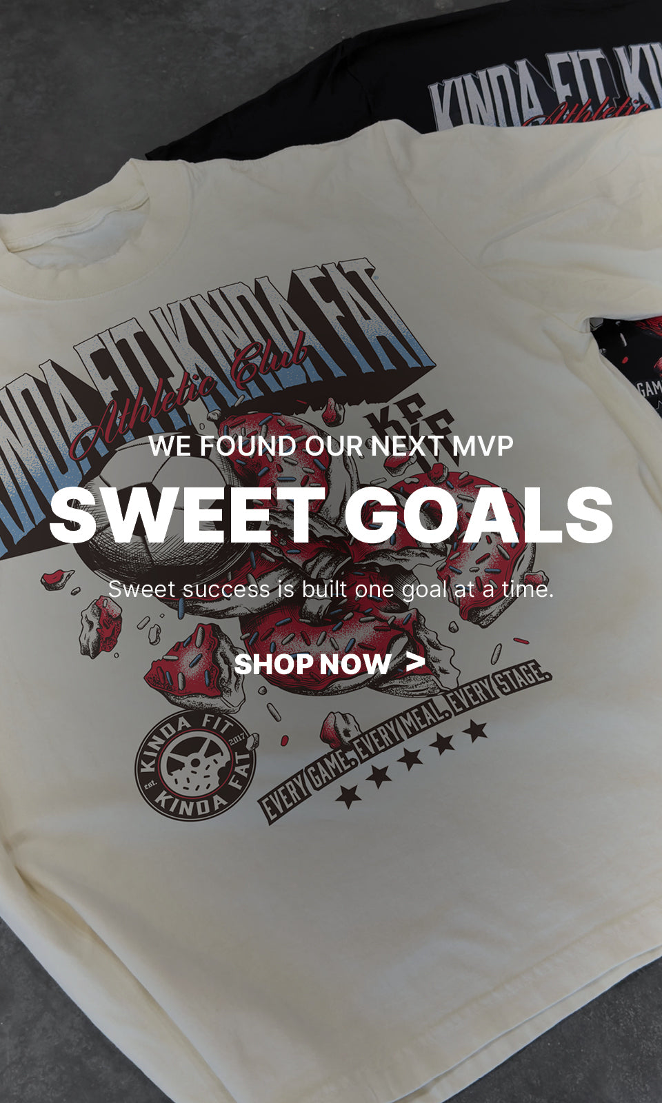 KFKF Sweet Goals – World Cup inspired fitness apparel graphic tee flatlay