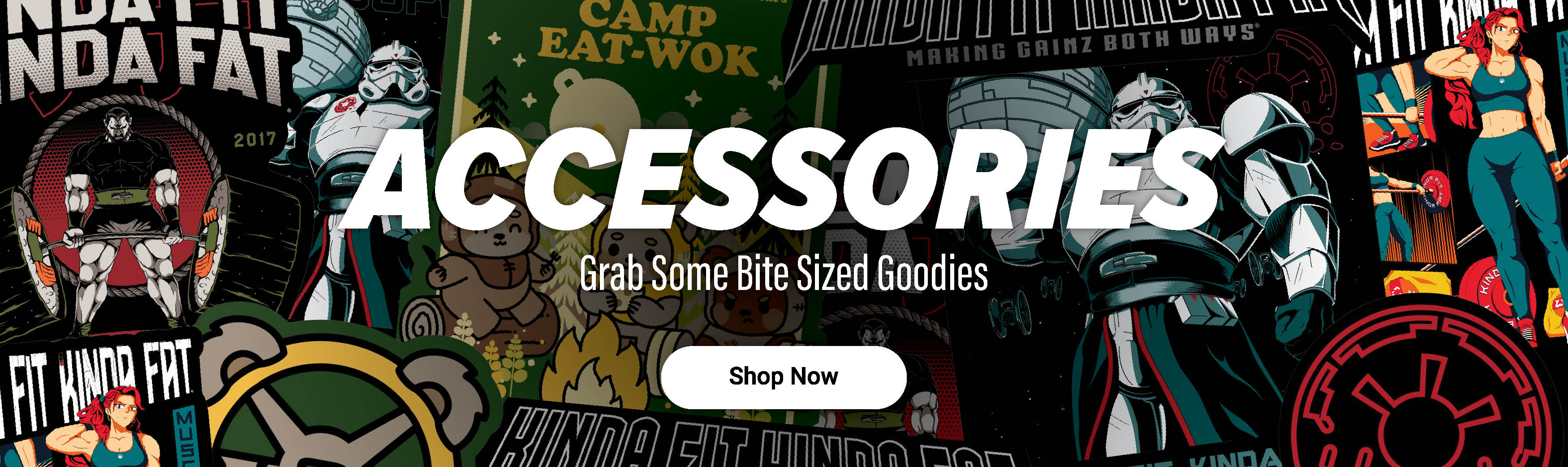 accessories ranging from dog hoodie, socks, stickers, pins, & more - shop now