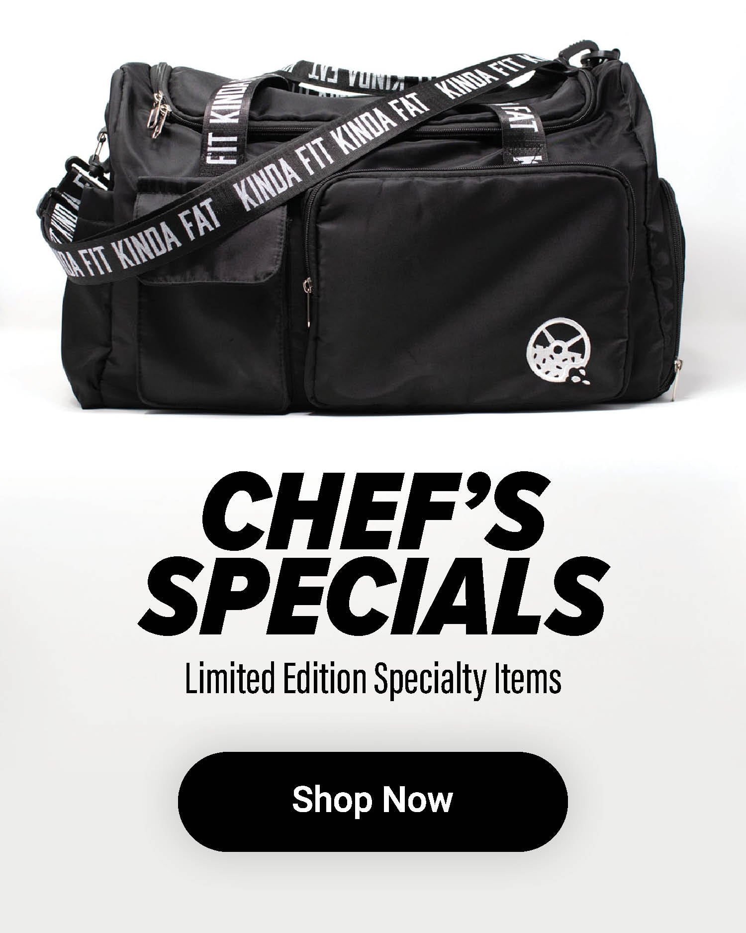 chef specials available in a duffle bag, track jacket, dog hoodie, coach's jacket, seaweed inspired designs, and anorak - shop now