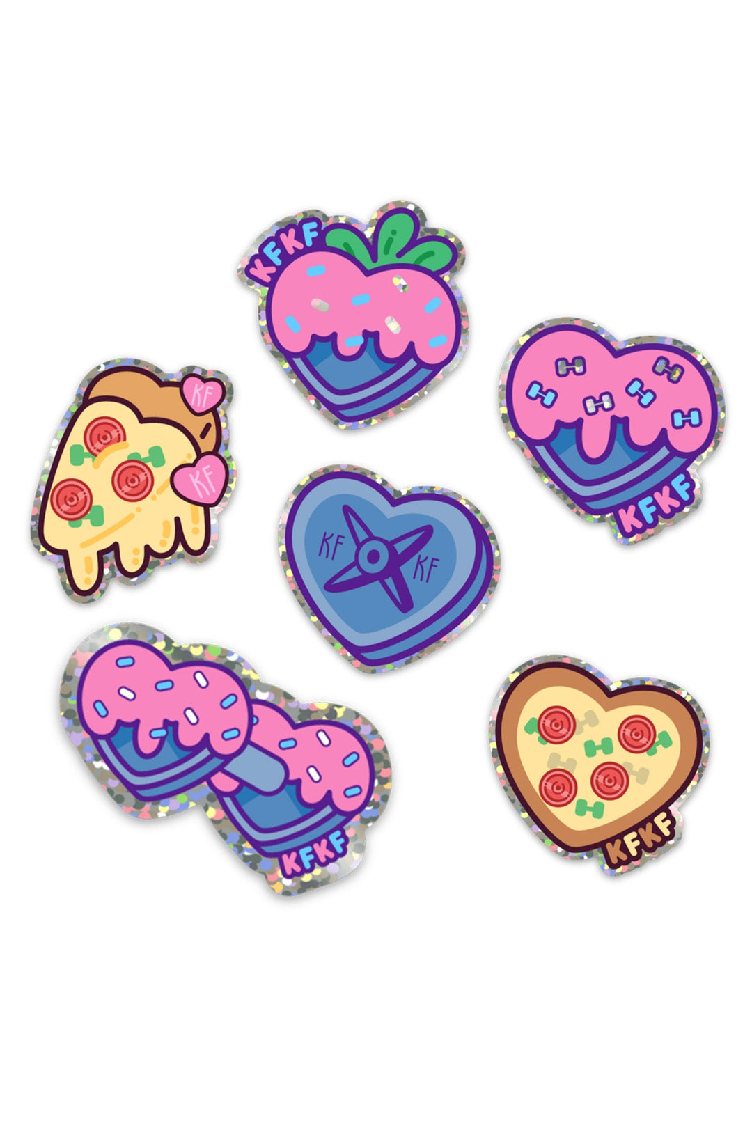 Glitter Candy Hearts Sticker Pack