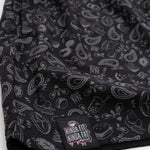 Custom KFKF paisley print with food and fitness elements integrated into pattern