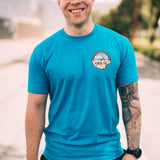 Millennial Male wearing Blue Chocolate Chip Cookie Shirt