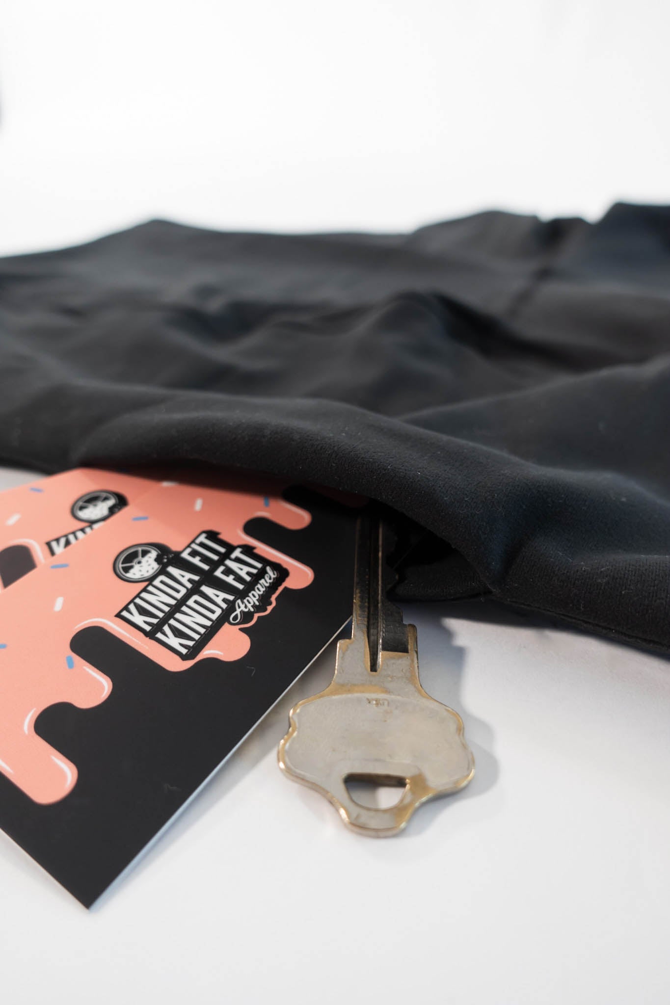 hidden waistband pocket of Bundt shorts, with cards and keys